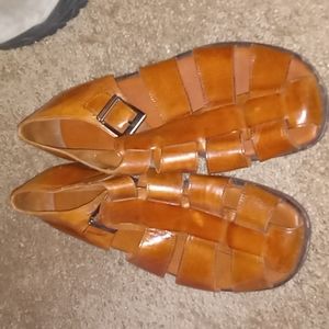 Men's leather dress sandal size 10